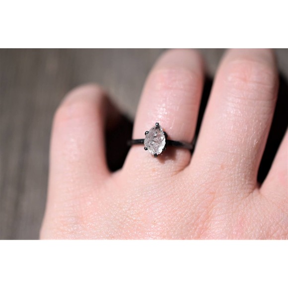 Tear drop engagement ring, crystal ring, - Picture 7 of 10